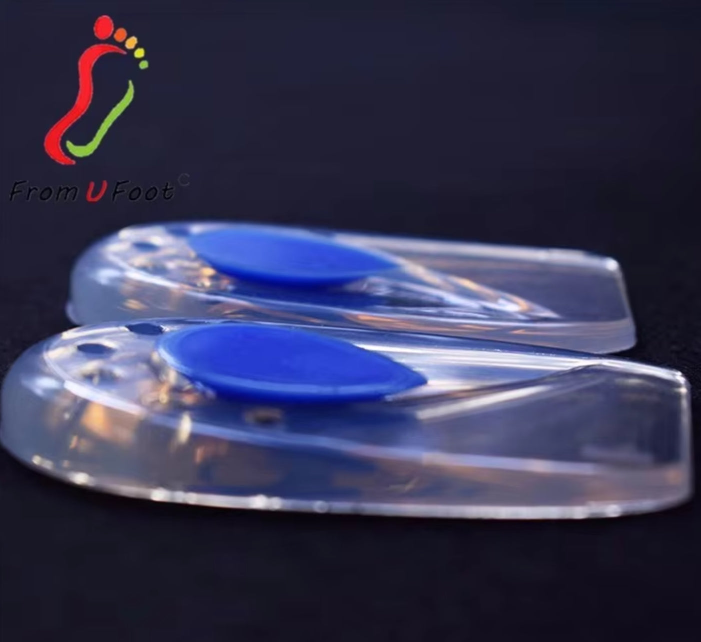 Plantillas de gel de silicona transparente ZRWB05 para el cuidado de los pies con fascitis plantar