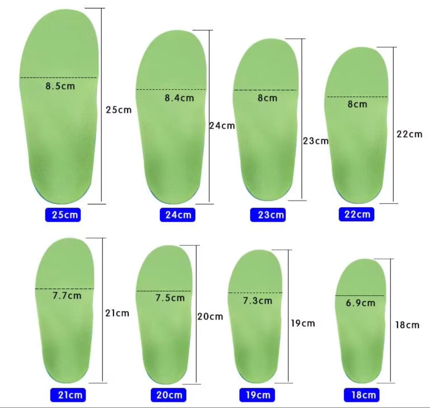 E30 Kids green color arch support orthotic for flat foot