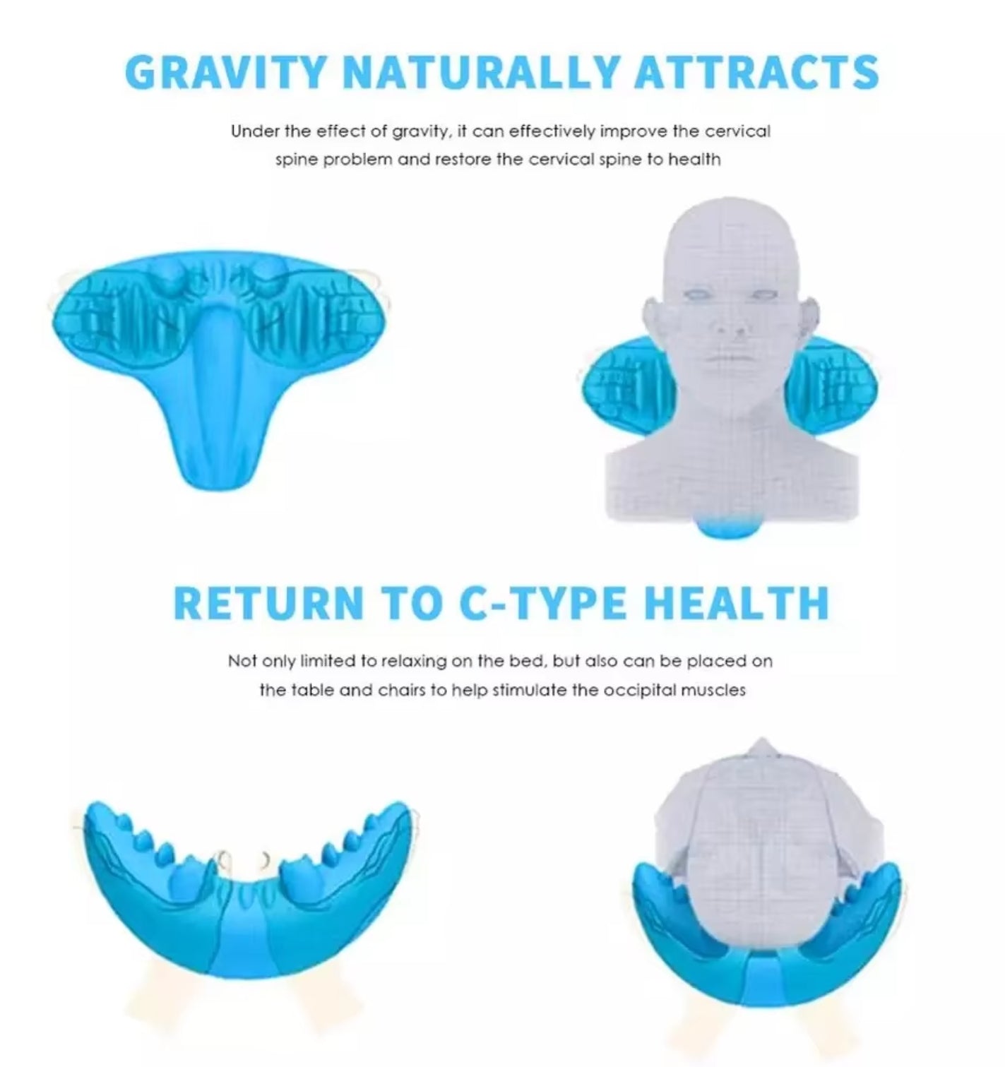 NECK007 OEM Neck and Shoulder Relaxer Cervicl Traction Device for TMJ Pain Raelief, Spine Alignment Muscle Relaxation Chiropractic Pillow