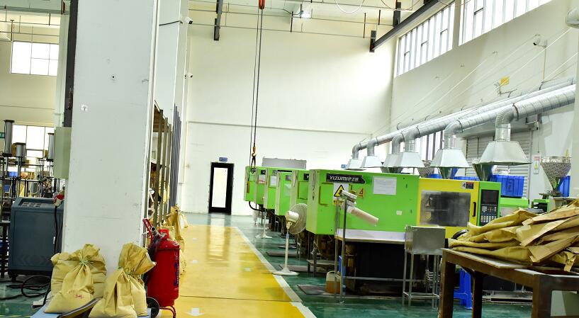 Spacious and organized factory workshop.
