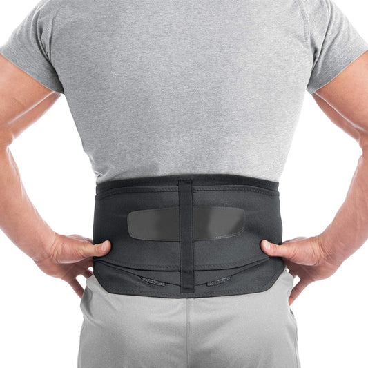 M40 Sports Medicine Adjustable Lumbar Back Brace with Removable Pad, Back Pain Relief Support for Men and Women, Ideal for Upper and Lower Back Pain, Sciatica, Scoliosis, Black, Regular Size
