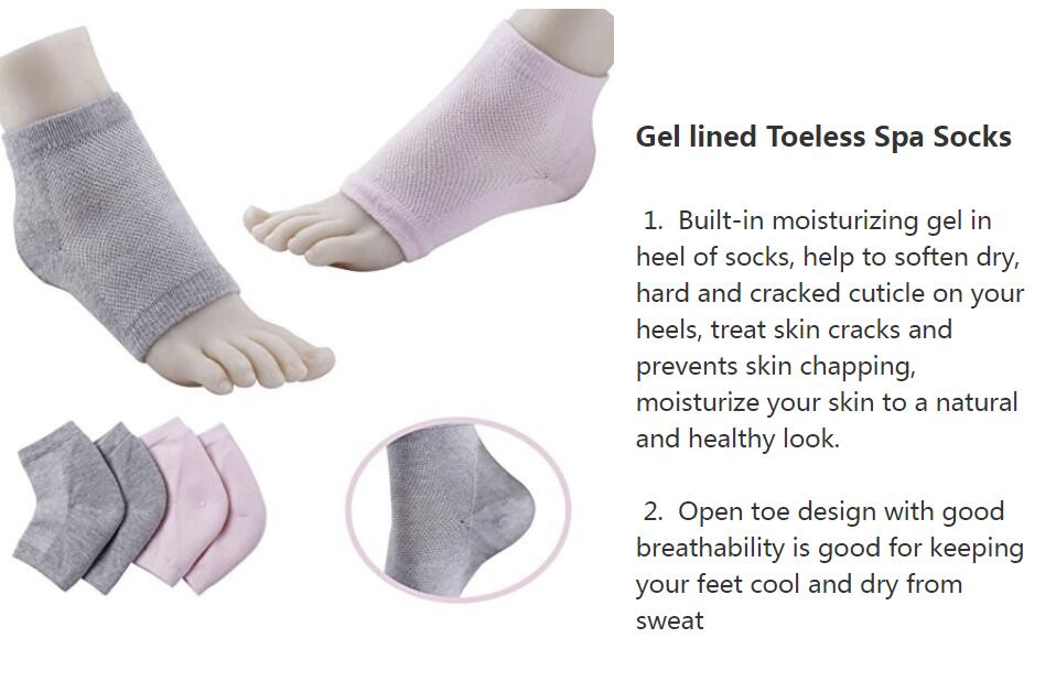 A16B Moisturizing Treatment Sleeves Gel Feet Care Heel Socks for Dry Hard Cracked Heels