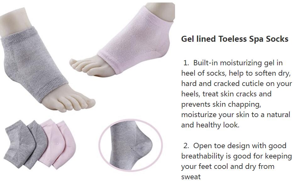 ZRWA16B Moisturizing Treatment Sleeves Gel Feet Care Heel Socks for Dry Hard Cracked Heels