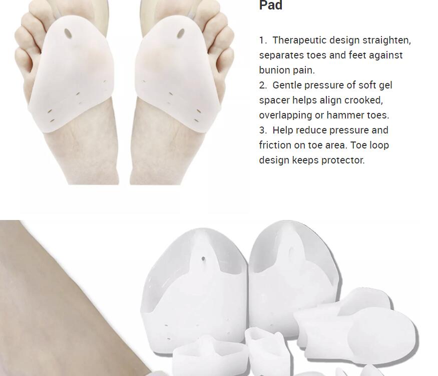 ZRWC24 Breathable Shock Absorption Gel Forefoot Protector pad Orthotic Toe Separator
