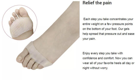 ZRWC42 ball of forefoot cushion pad honeycomb breathable holes metatarsal pads for high heel