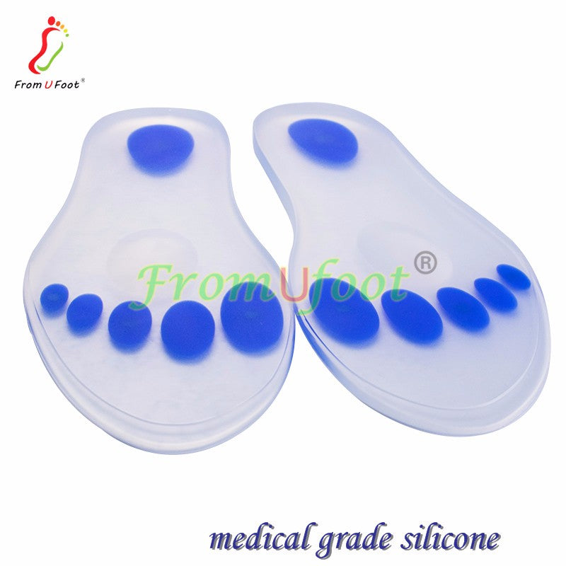 ZRWD08 FromUfoot transparent soft  orthotic arch support Magnet silicone insole for plantar fasciitis