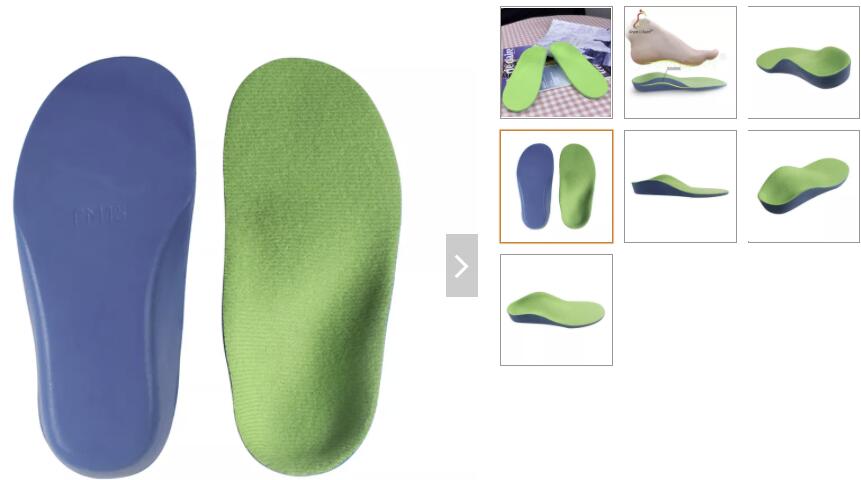 E30 Kids green color arch support orthotic for flat foot