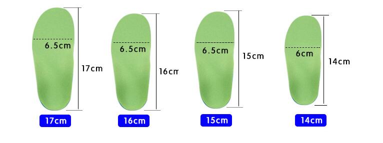 E30 Kids green color arch support orthotic for flat foot