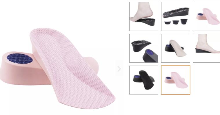 F09 Men Women Invisible Heel Lift Taller Shoe Inserts Height Increase Insoles Pad