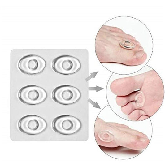 6Pcs Silicone Gel Toe Instant Corn Pads Plaster Cushion Foot Pain Relief Calluse pad
