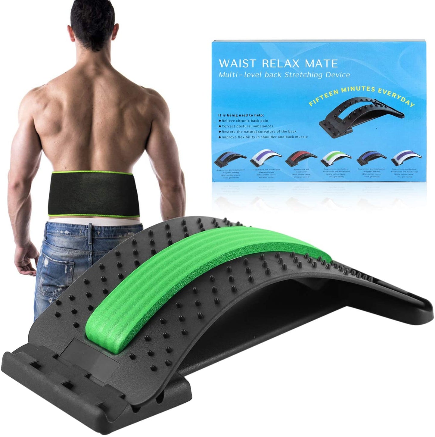 M37 Back Stretcher Lumbar Support Device Posture Corrector for Upper and Lower Back Pain Relief