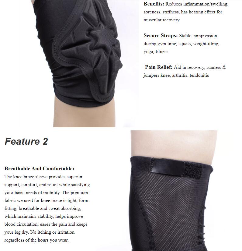 Knee Compression Sleeves Protective Knee Pads Thick Sponge Anti-Slip Collision Avoidance Knee Sleeve