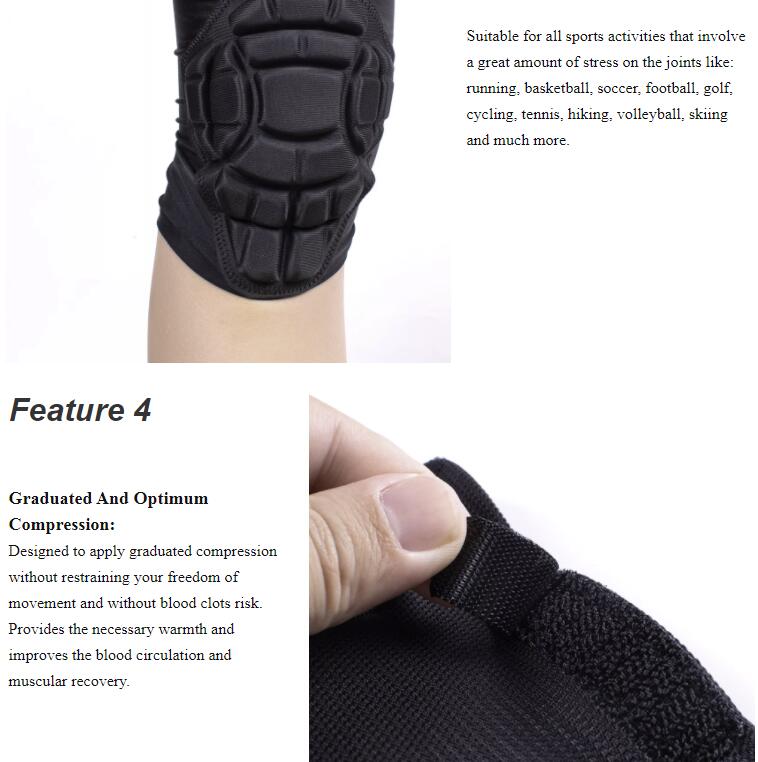 Knee Compression Sleeves Protective Knee Pads Thick Sponge Anti-Slip Collision Avoidance Knee Sleeve