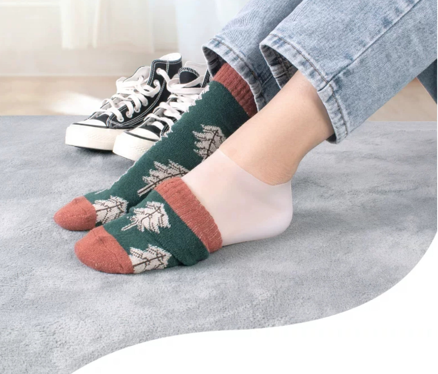 F10 hight increase invisible heighten height elevator sock silicone insole