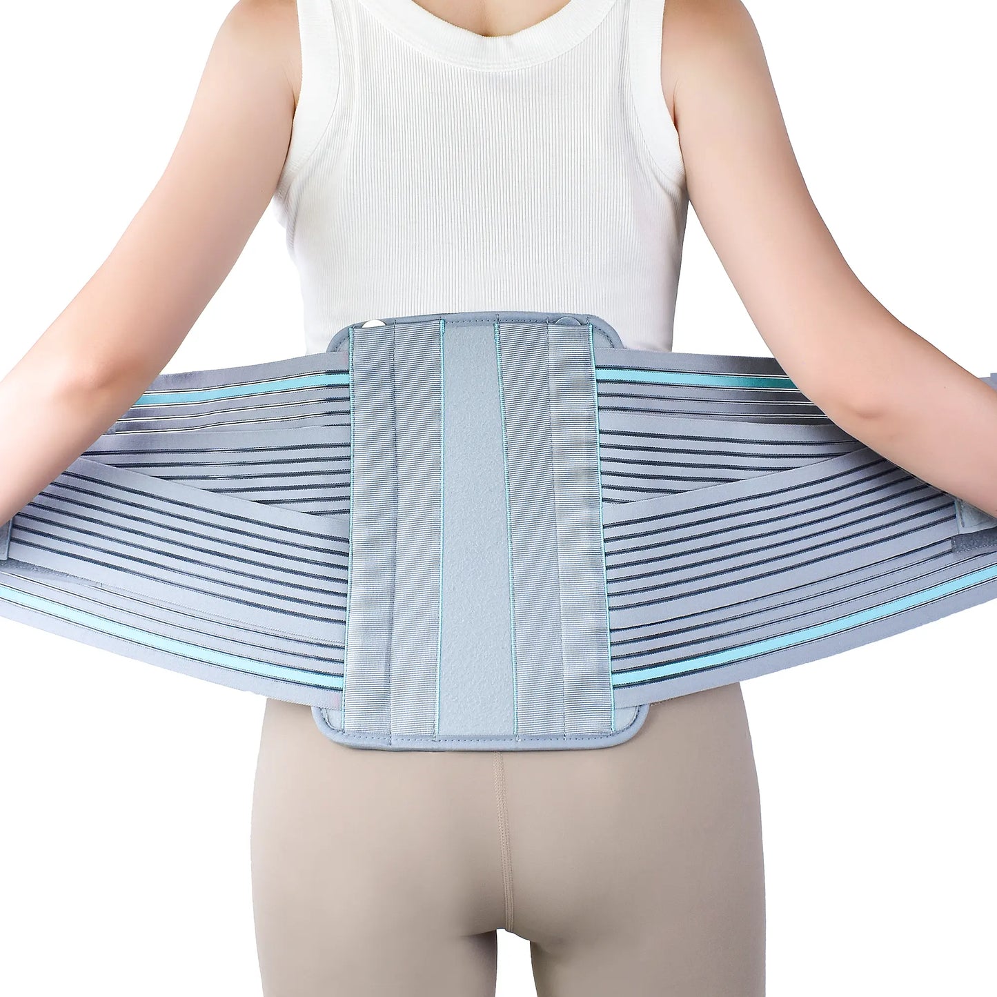Lendenwirbelstütze für Frauen mit unteren Rückenschmerzen, mit bionischem Stützsystem, verstellbarem gestricktem Lendengurt, atmungsaktivem Mesh-Design mit Lendenpolster, bei Bandscheibenvorfall, Ischialgie, Skoliose