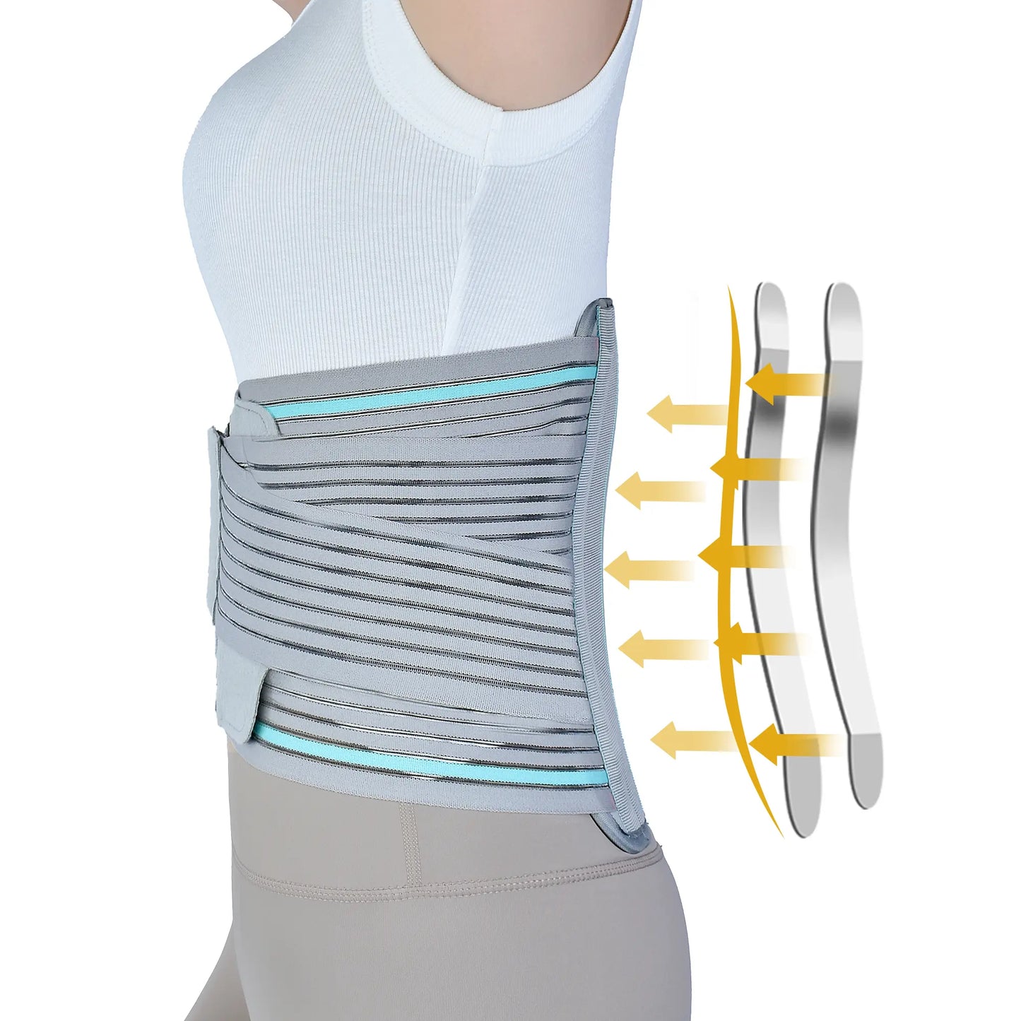 Lendenwirbelstütze für Frauen mit unteren Rückenschmerzen, mit bionischem Stützsystem, verstellbarem gestricktem Lendengurt, atmungsaktivem Mesh-Design mit Lendenpolster, bei Bandscheibenvorfall, Ischialgie, Skoliose