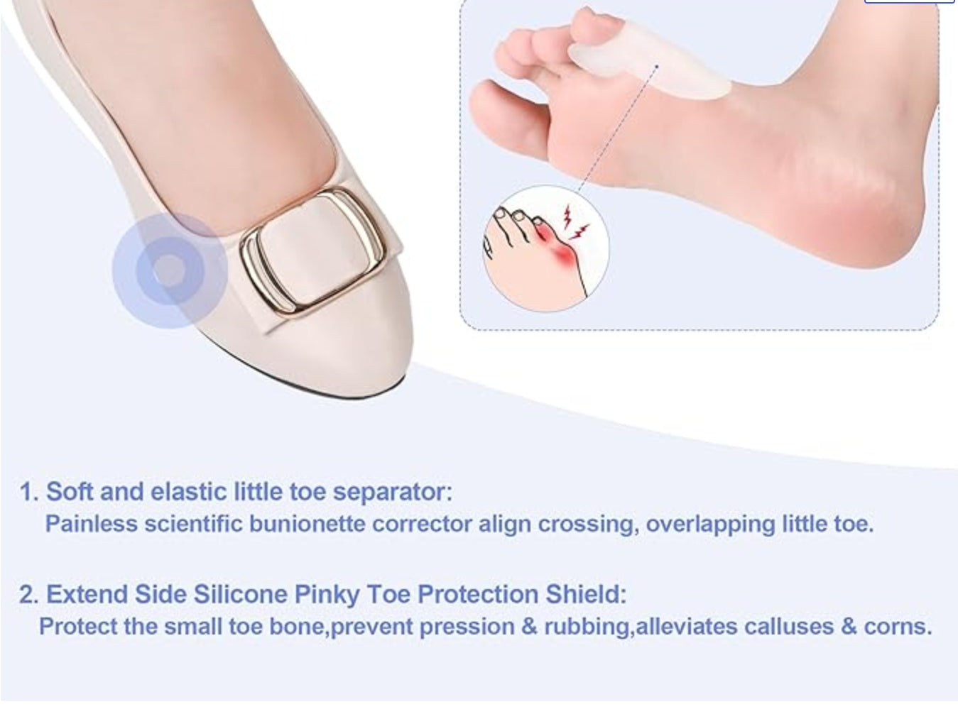C08C Silicone Toe Straightener – Adjustable Toe Separator for Alignment & Bunion Relief