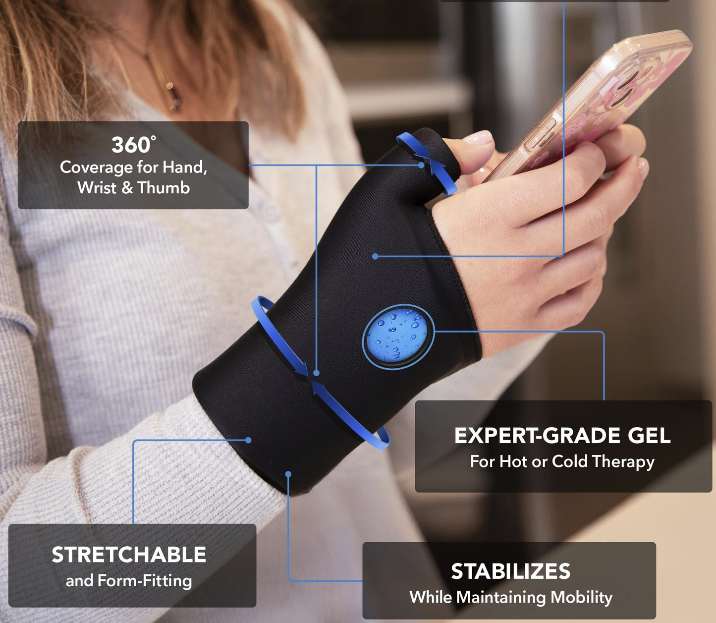 Elbow Ice Pack Compression Sleeve for Injuries, Reusable Gel Cold Packs Brace for Knee, Shin Splints, Calf Strain, Flexible Cold Wrap Recovery for Tennis Elbow, Tendinitis Pain Relief