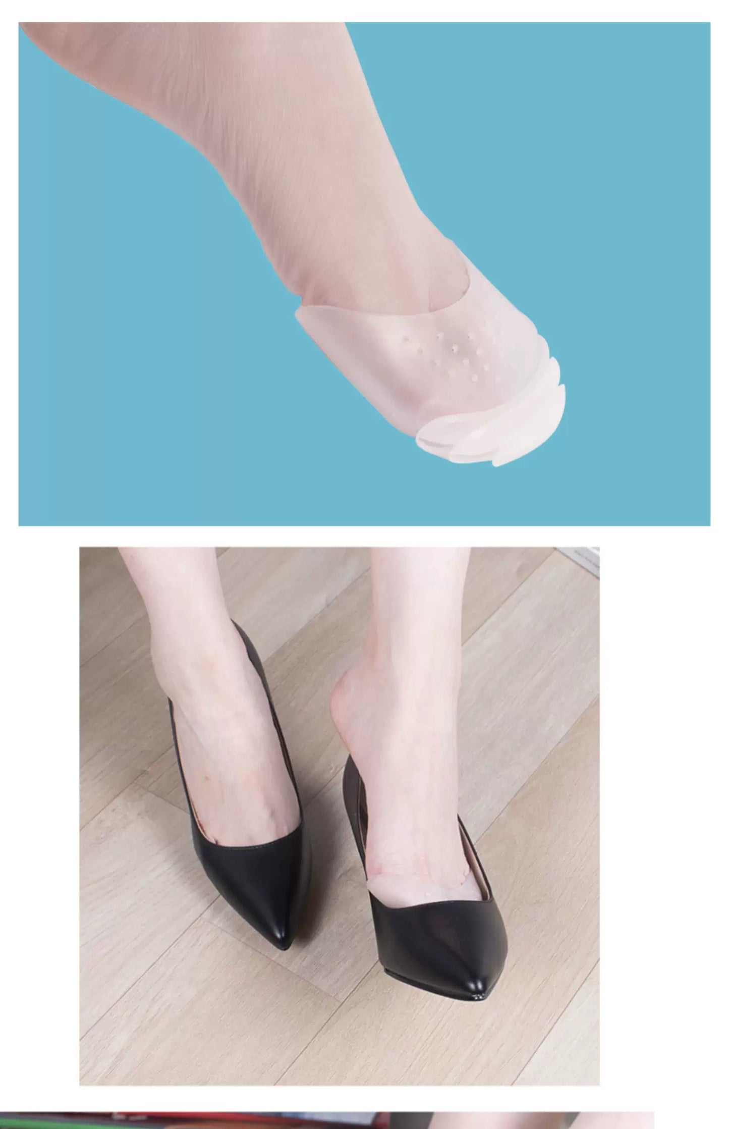 C50 Silicone Forefoot Cushion Pad – Trim to Fit Shoe Size Reducer Insert