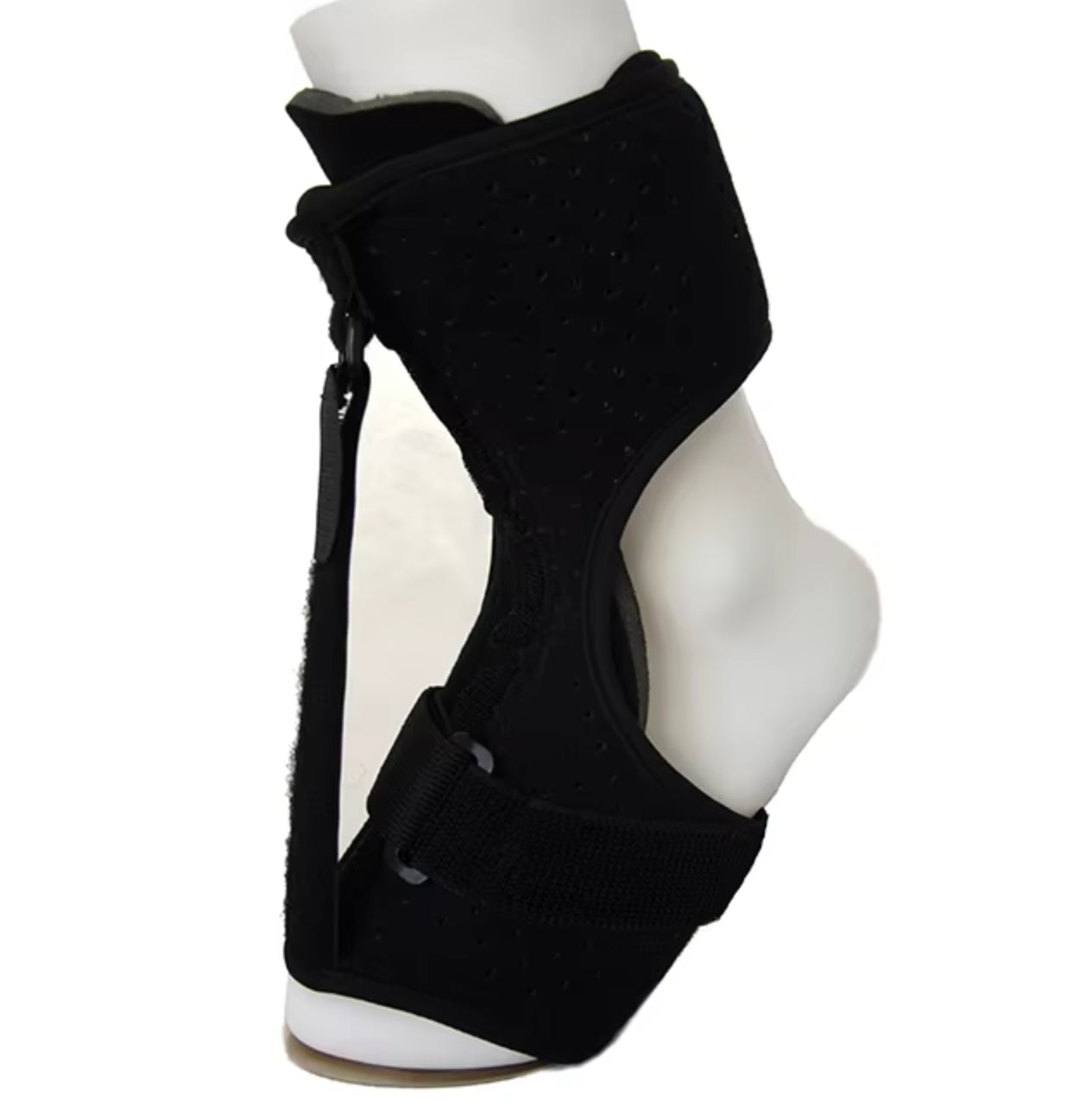 Active individual using the foam ankle brace for safe recovery after a sports sprain or accidental fall.