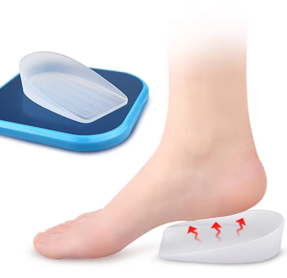 B12 Silicone Heel Cups – Liquid Gel Heel Pads for Heel Pain, Heel Spur & Plantar Fasciitis Relief