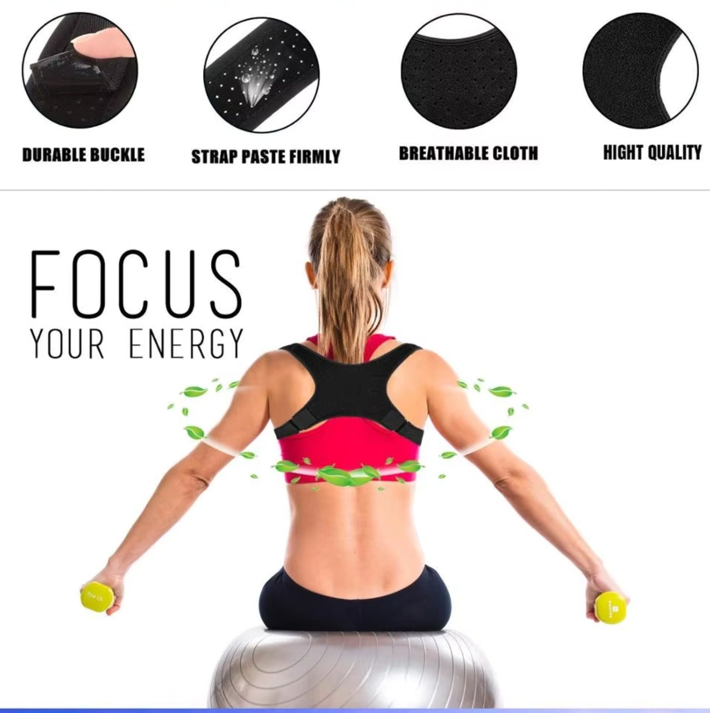 Corrector de postura M03 Fromufoot para hombres y mujeres: soporte lumbar para alinear la columna, aliviar la joroba y el dolor.