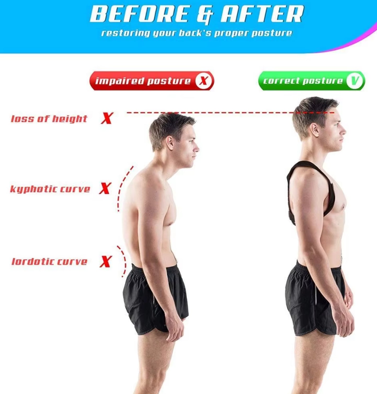 Corrector de postura M30, soporte ajustable para la parte superior de la espalda, para clavícula y cuello.