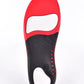 Breathable Lycra top fabric on PU foam body for flat feet cushioning.
