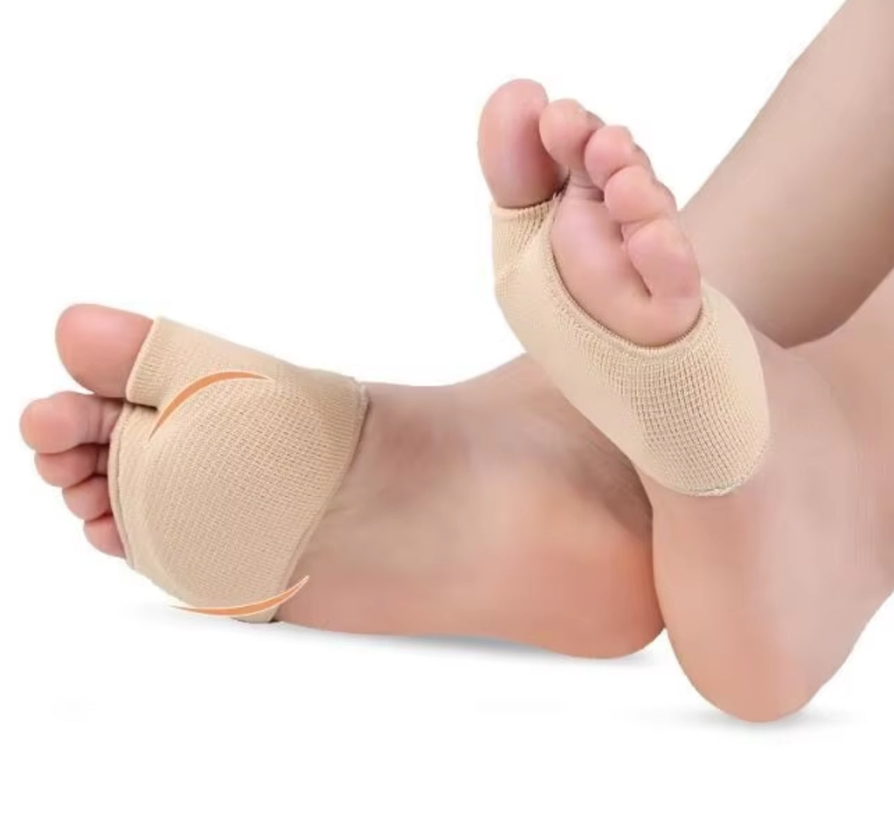 C40B Silicone Forefoot Sleeve with Toe Separation – Breathable Gel Ball of Foot Cushion for Women