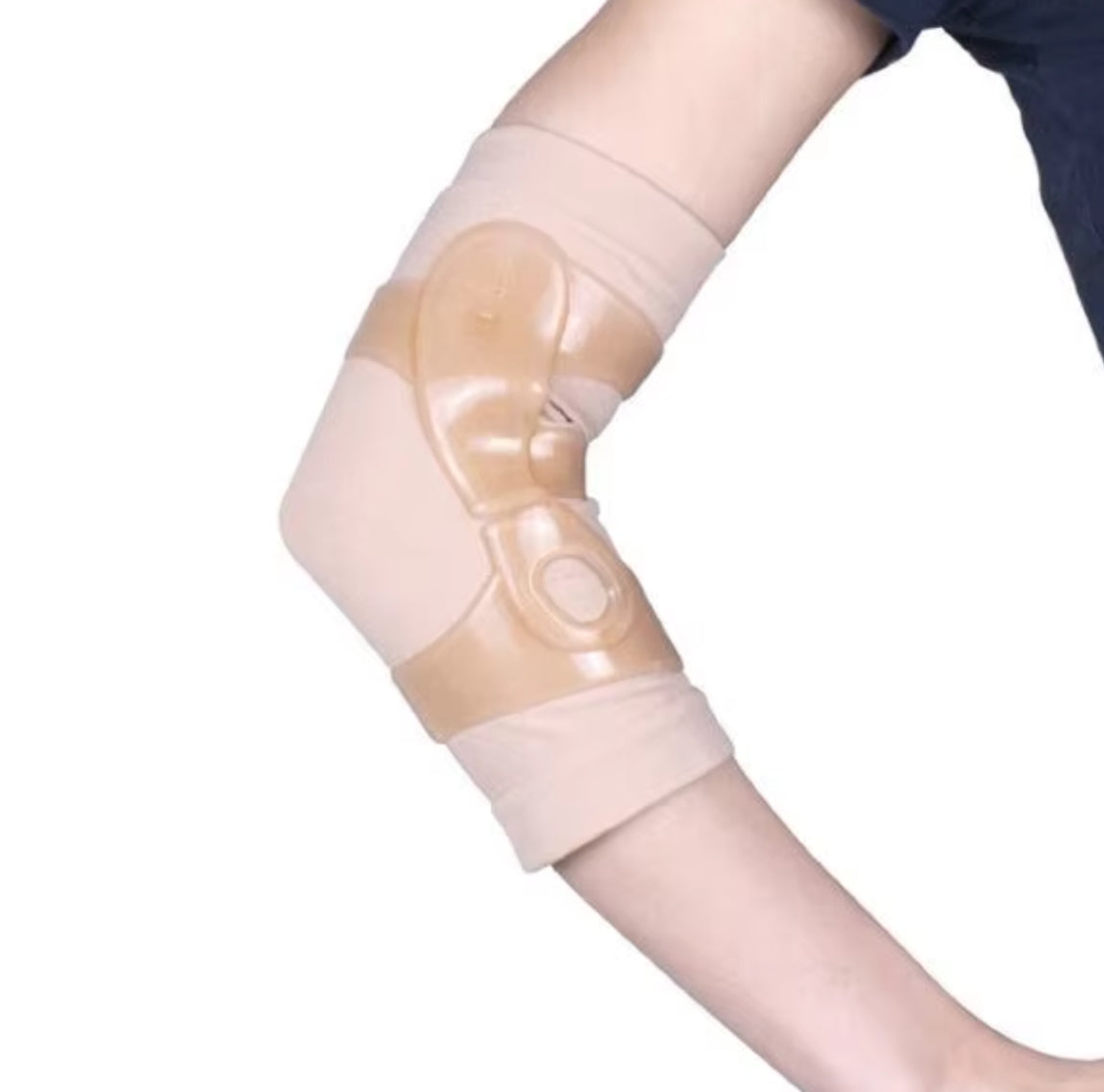 Elbow032  Silicone + Elastic Sleeve Elbow Brace, One Size Fits All, Compression Support for Badminton Players, Elbow Pain Relief & Protection