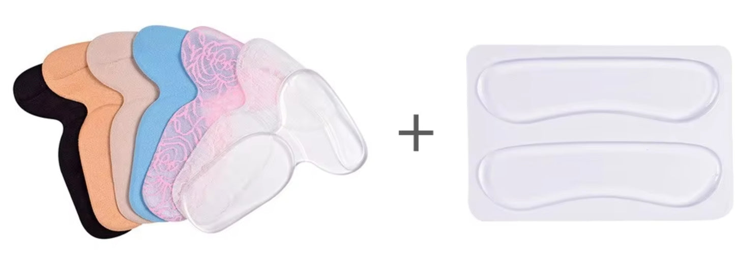 G02A Silicone Gel Heel Pads Liner Inserts Grip Insole Silicone gel self-adhesive heel sticker grip