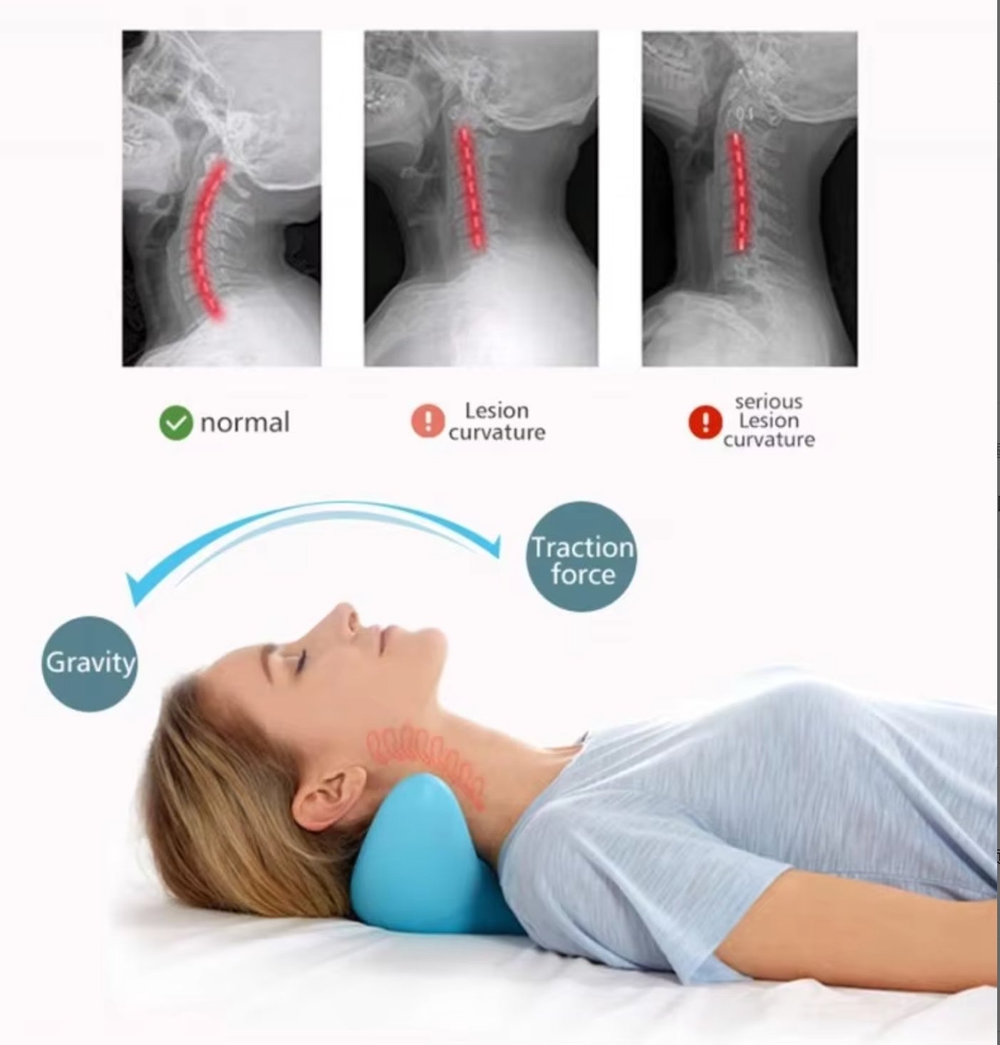 NECK007 OEM Neck and Shoulder Relaxer  Cervicl Traction Device for TMJ Pain Raelief, Spine Alignment Muscle Relaxation Chiropractic Pillow