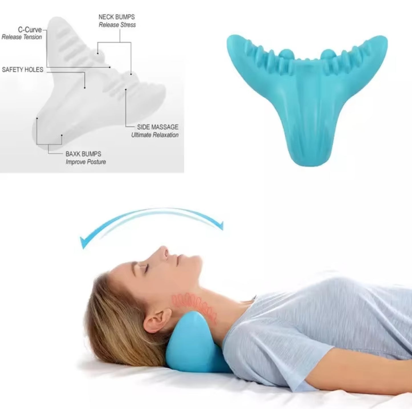 NECK007 OEM Neck and Shoulder Relaxer  Cervicl Traction Device for TMJ Pain Raelief, Spine Alignment Muscle Relaxation Chiropractic Pillow