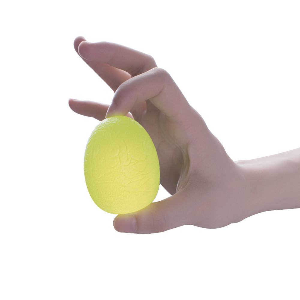  an egg-shaped silicone hand therapy ball