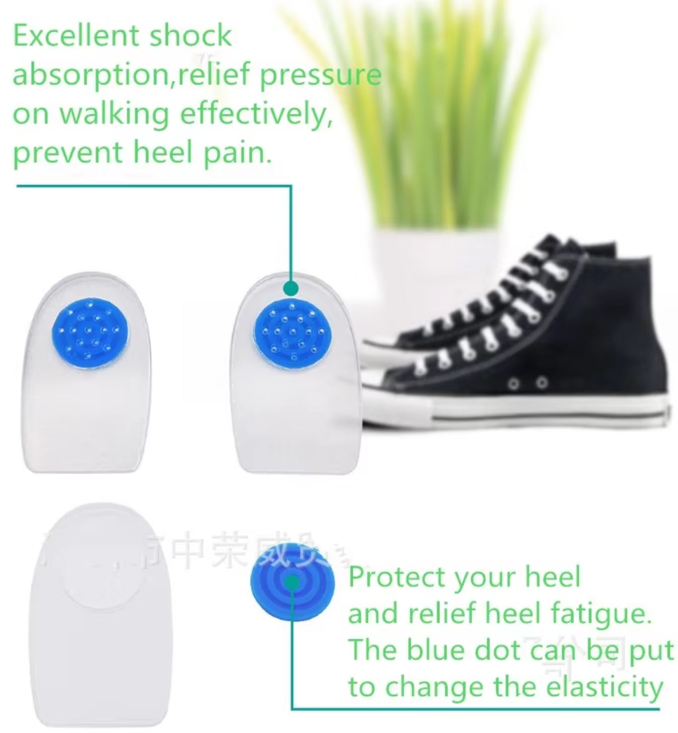 silicone heel cushion inserts for heel spur pain