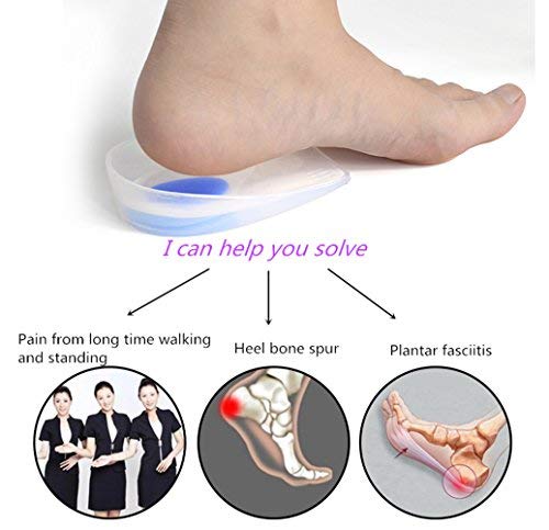 B01C Silicone Heel Cups – Liquid Gel Heel Pads for Heel Pain, Heel Spur & Plantar Fasciitis Relief