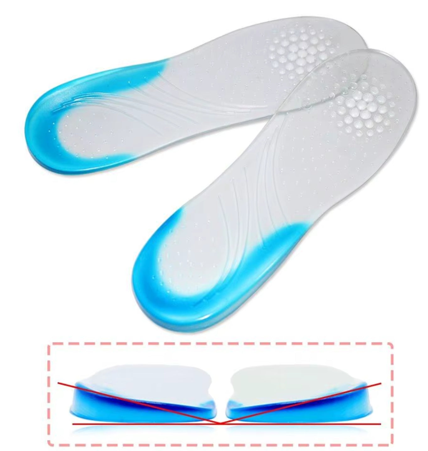 orthopedic gel insoles for walking comfort