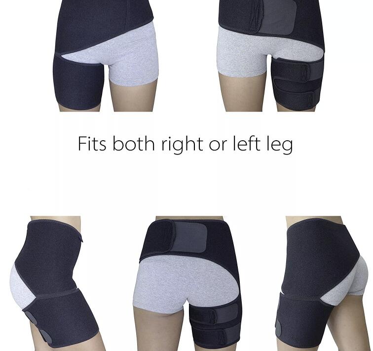 Athlete wearing black thigh support sleeve during workout