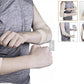Badminton player wearing silicone elastic elbow brace during training
