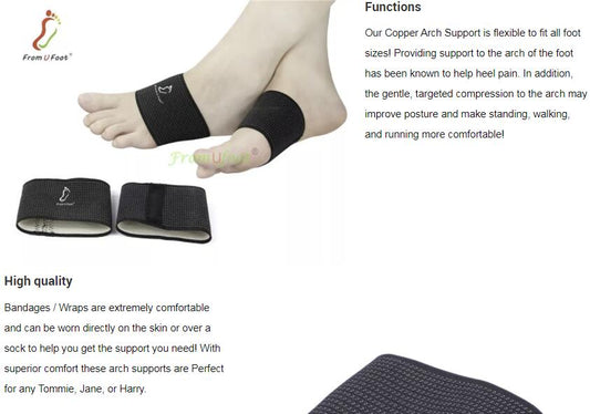 E27 elastic copper arch support plantar fasciitis compression