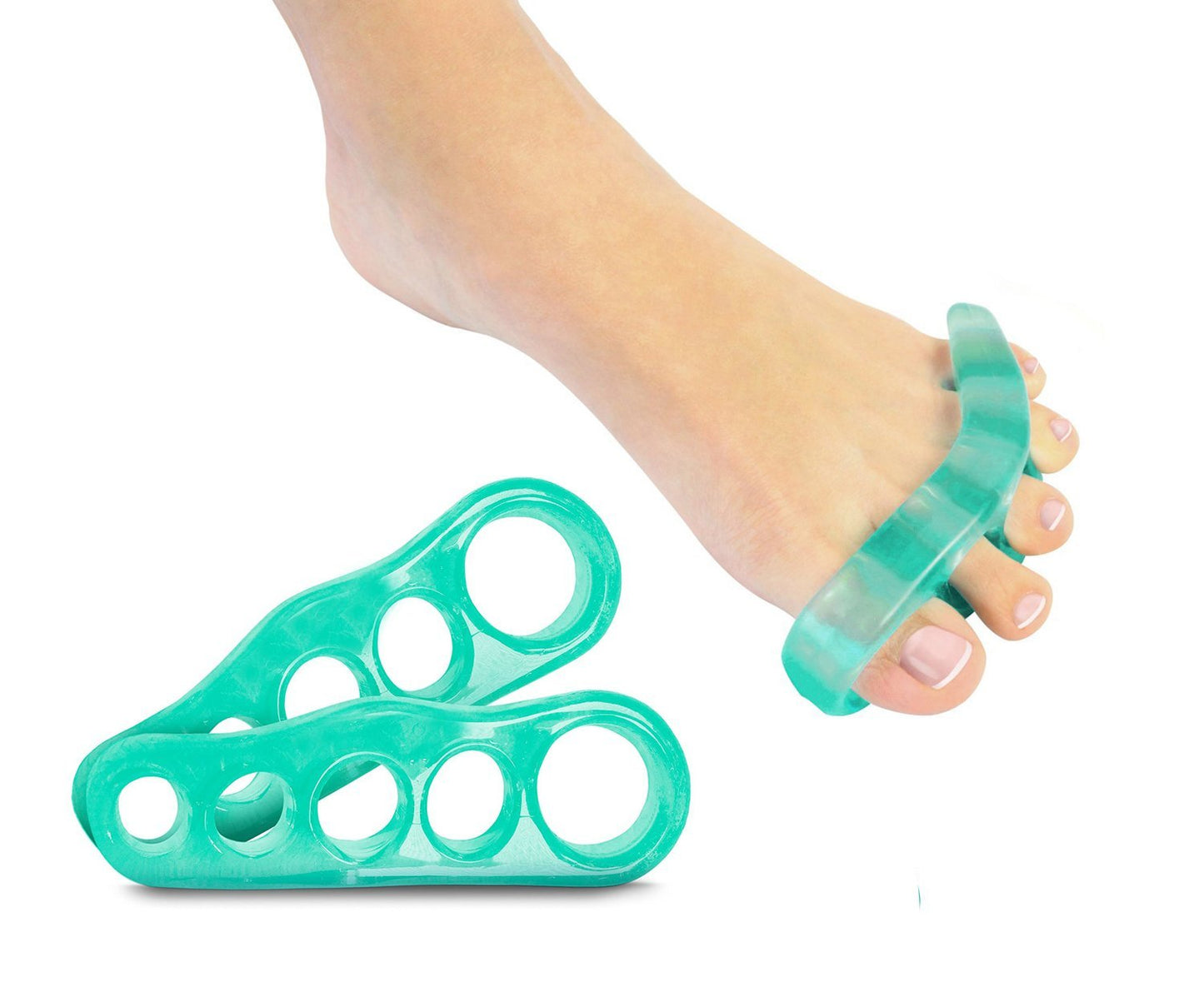 EL toe separator for bunions, designed to align toes and reduce foot pain, available in 5 sizes.