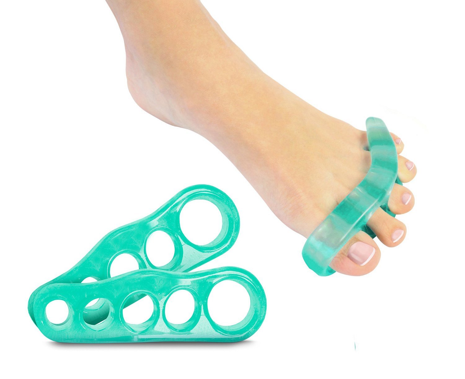 EL toe separator for bunions, designed to align toes and reduce foot pain, available in 5 sizes.