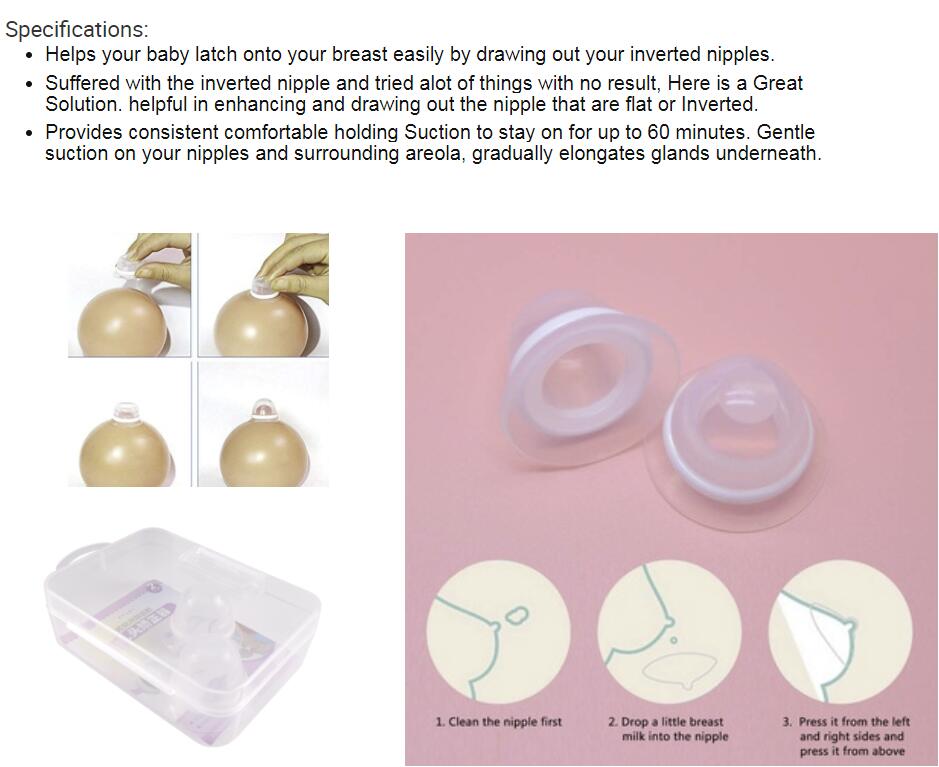Medical-grade silicone nipple everter for flat and inverted nipples 
