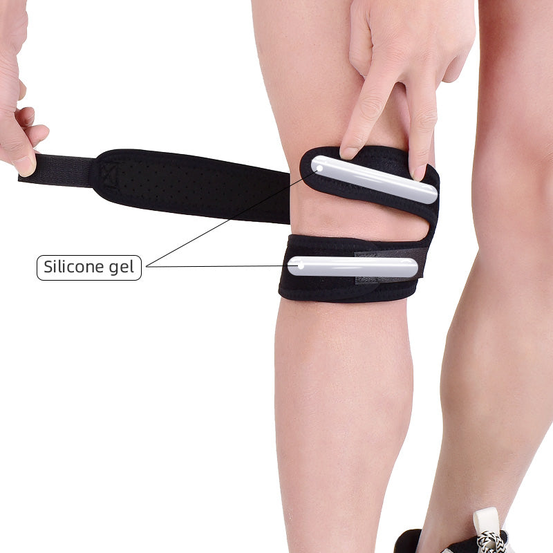 Person Wearing Knee Support During Exercise with GEL